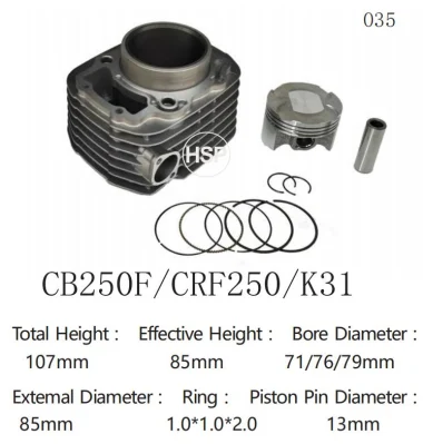 HSP Moto – cylindre de qualité pour HONDA CB250F/CRF250/K31 STD et réglage DIA 71mm/76mm/79mm, broche 13mm